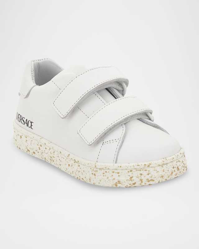 Kid's Low-Top Calf Leather Sneakers, Size Baby/Toddlers